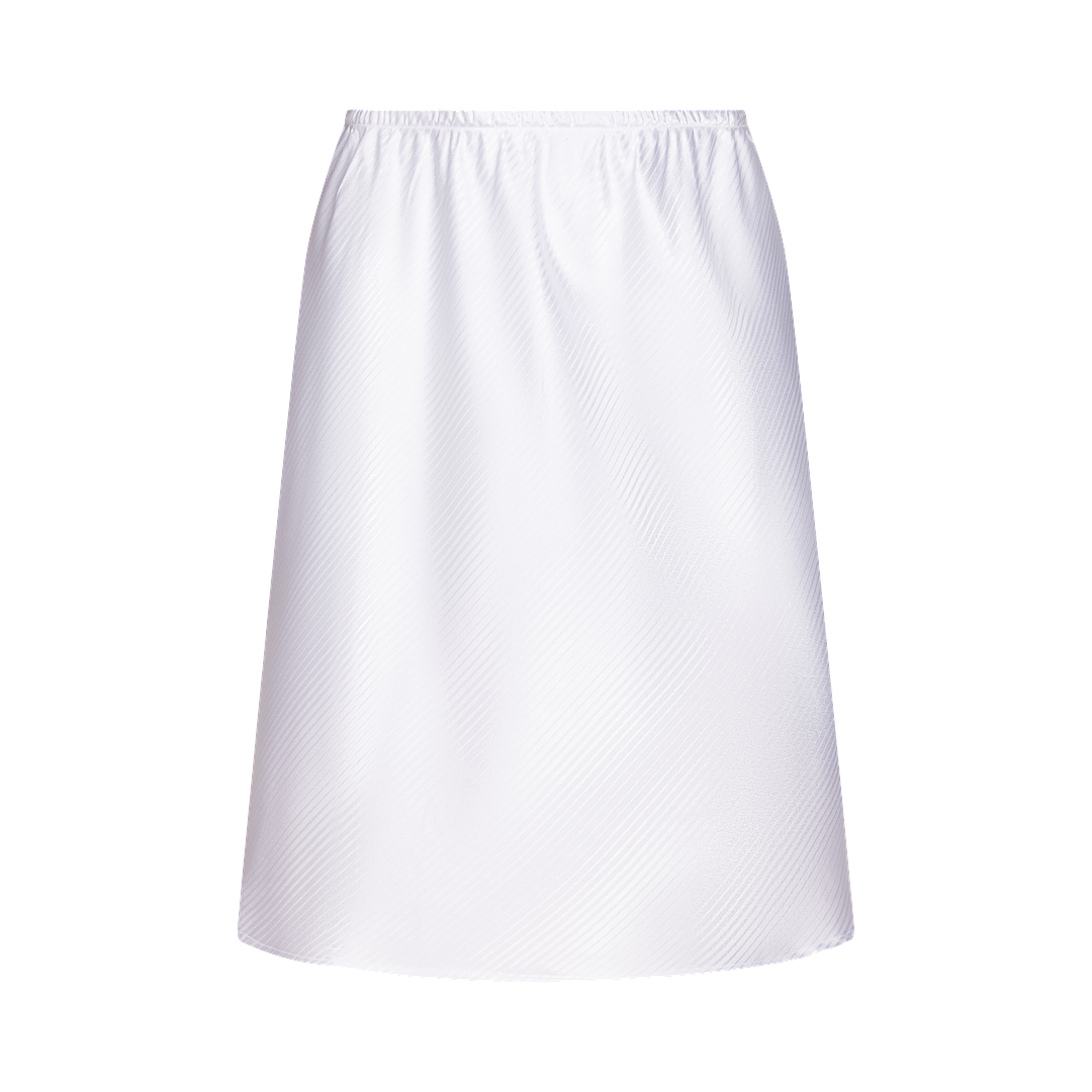 HW324 - half slip with tonal stripes, woven polyester-Half Slips-White-18
