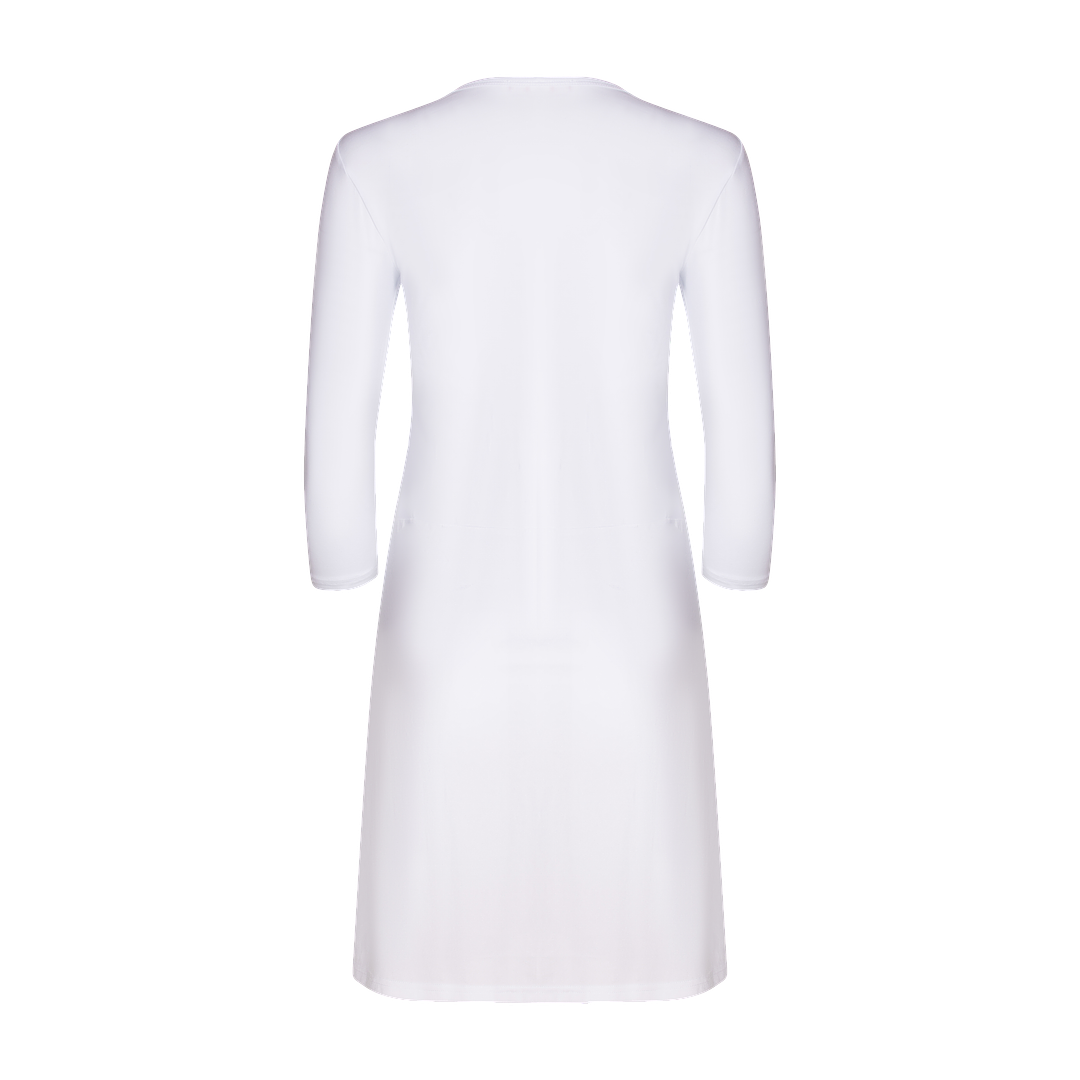 FK336 - 3/4 sleeve shell slip, organic cotton top nylon bottom-Full Slips-Gemsli Intimates