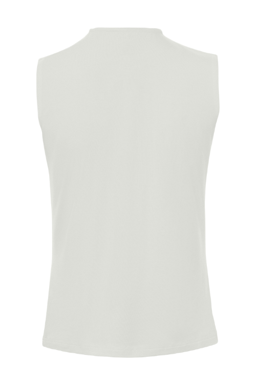 White sleeveless top on a white background