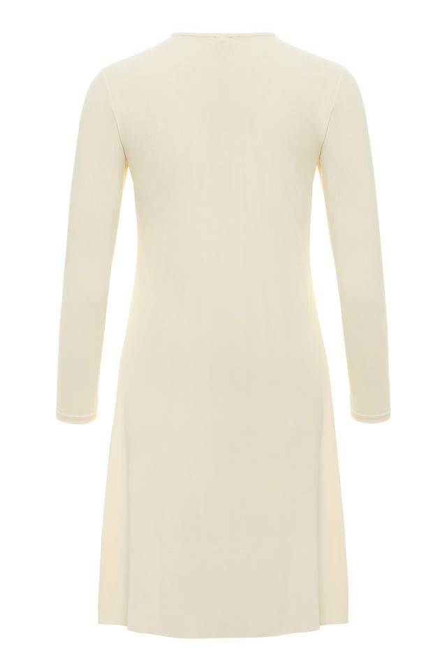 White long-sleeve dress on a white background